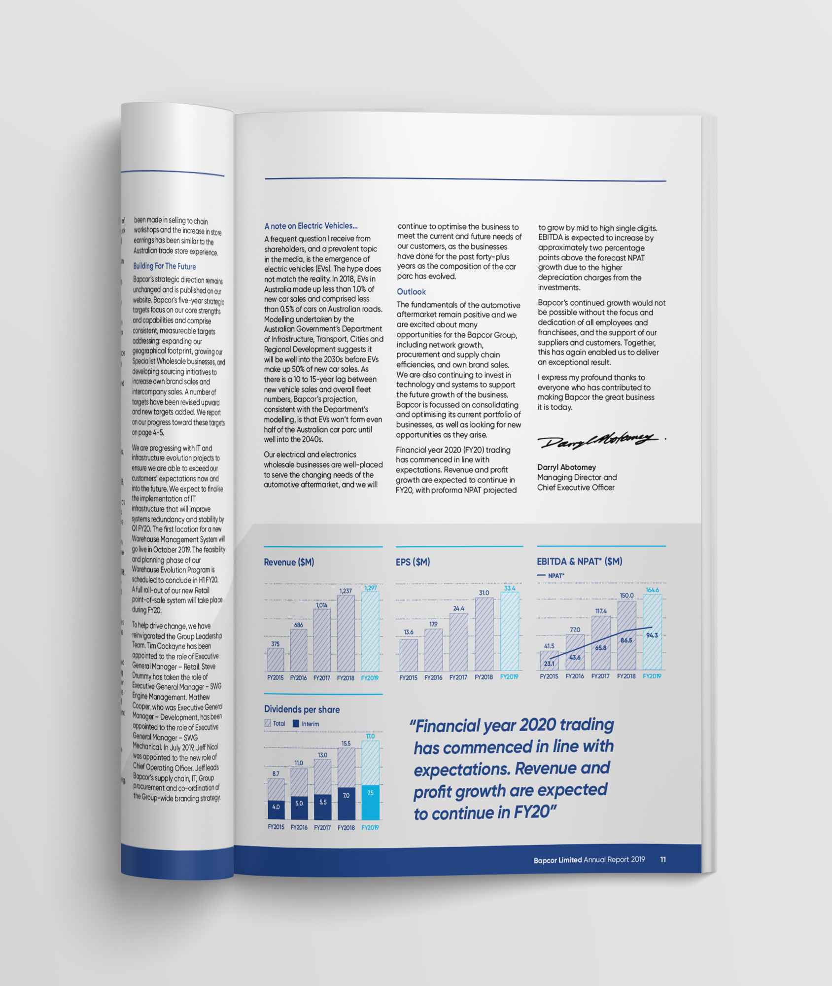 Bapcor Annual Report internal layout design