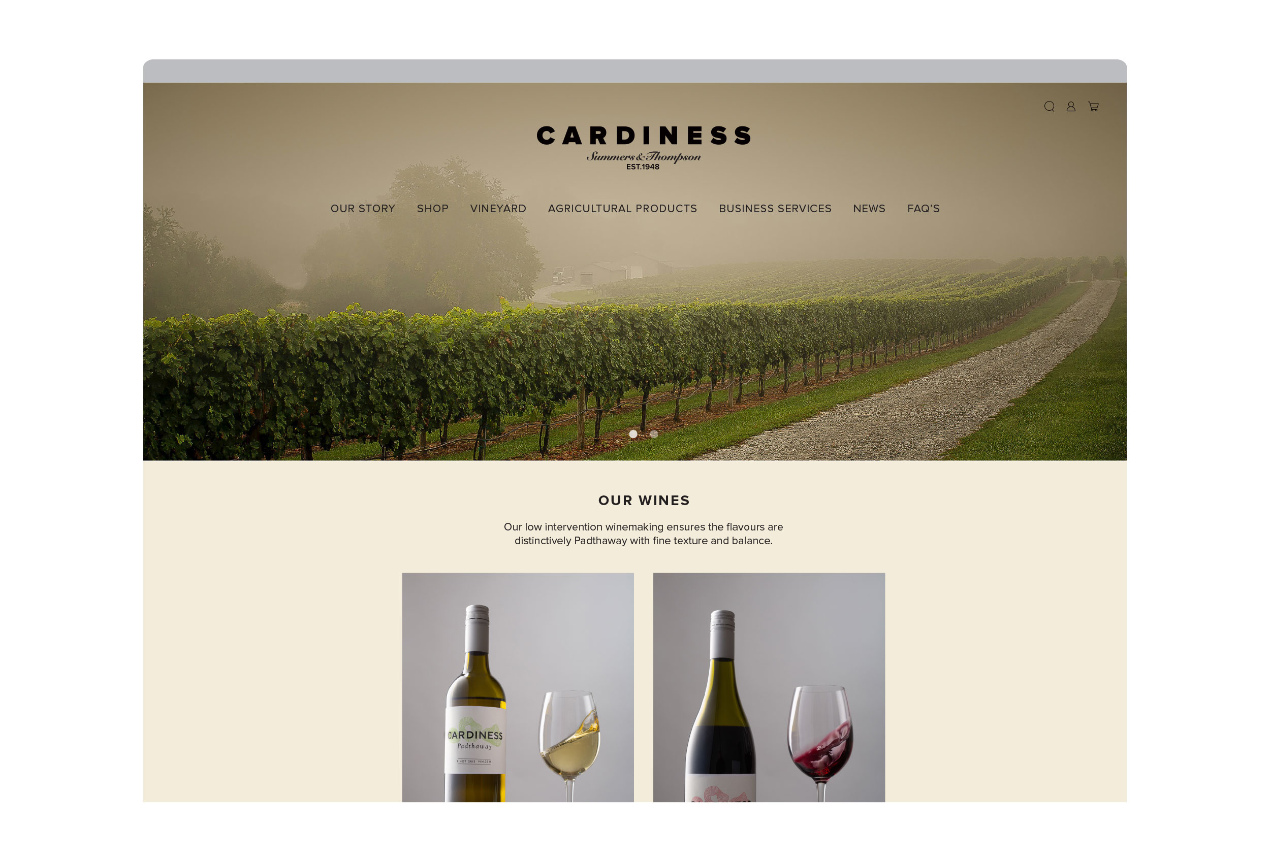 Cardiness digital design website landing page