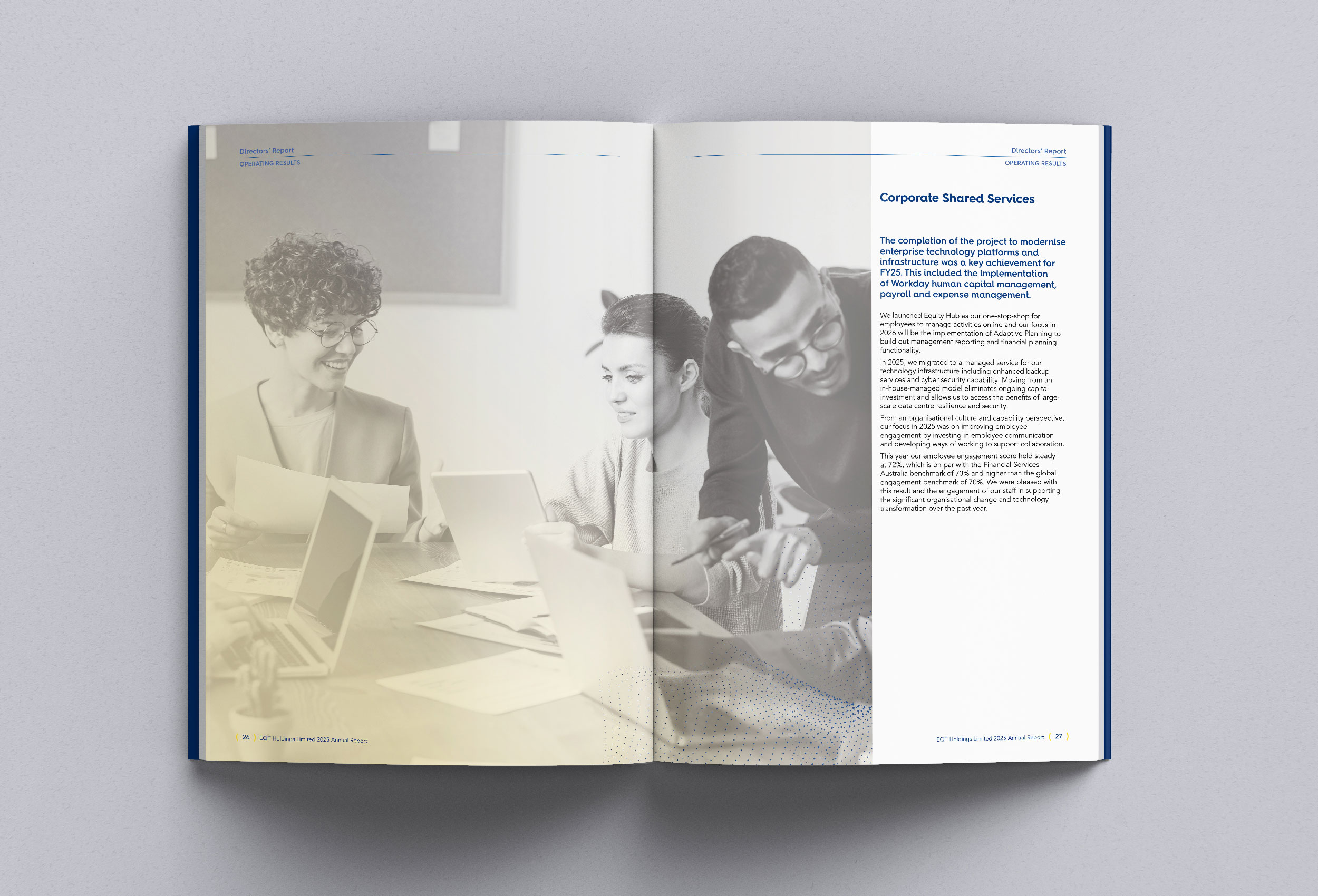 Spread showing image and text