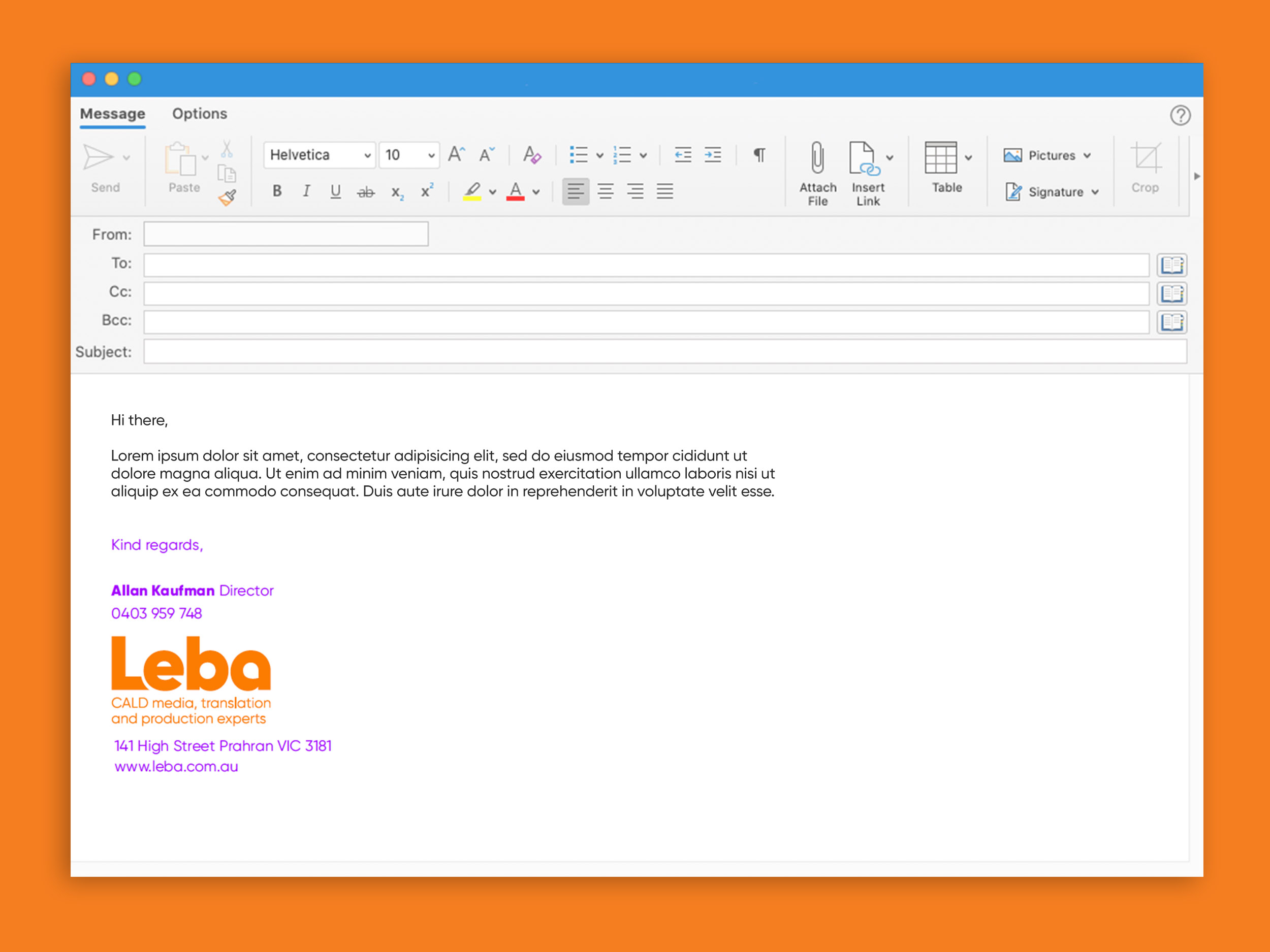 Leba email signature