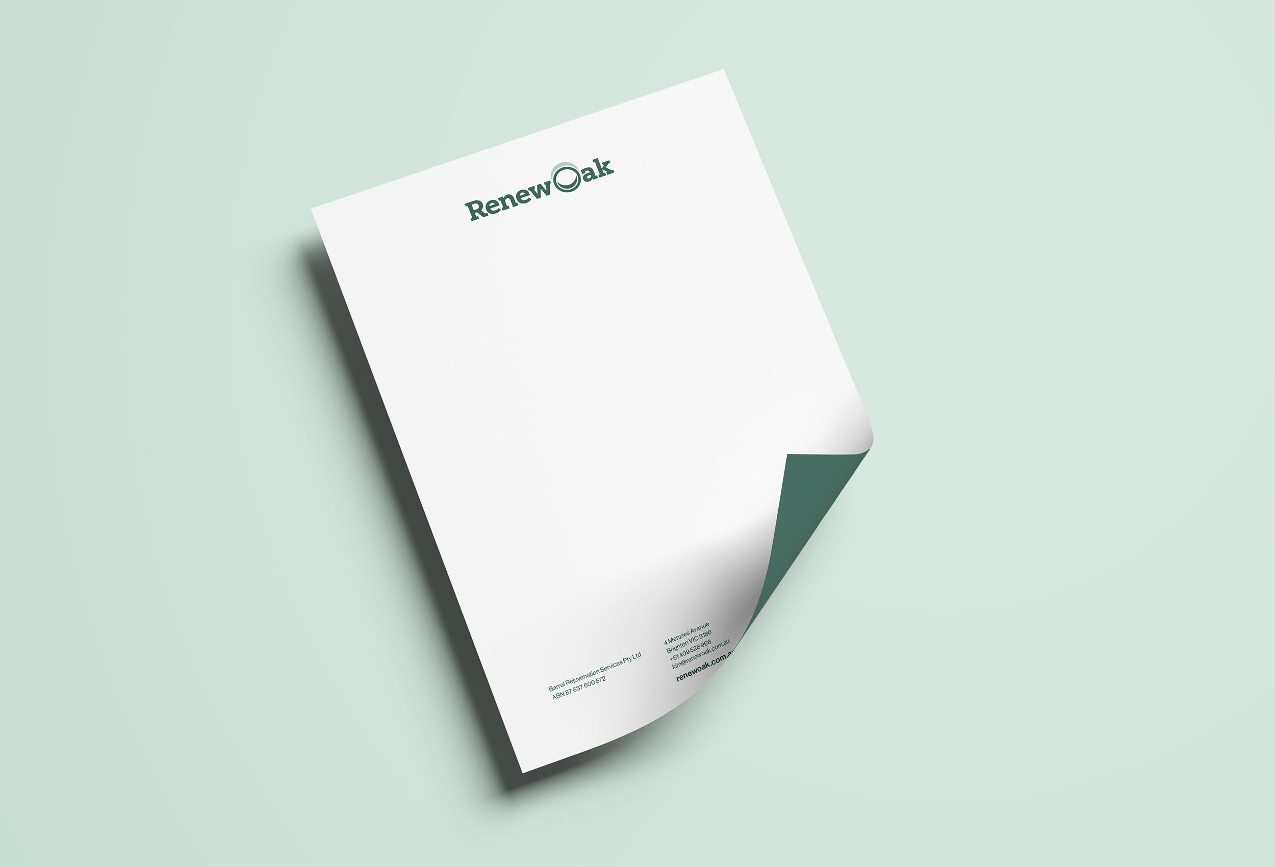 Renew Oak logo design Letterhead