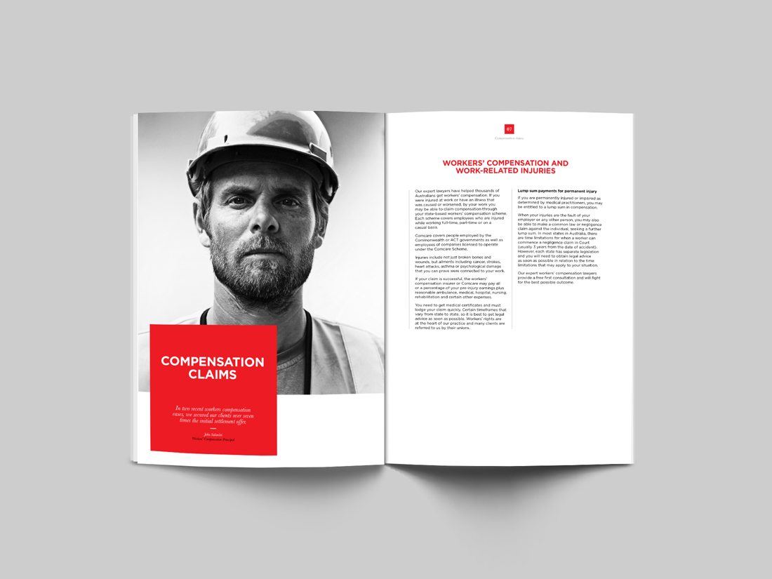 Maurice Blackburn brochure design layout