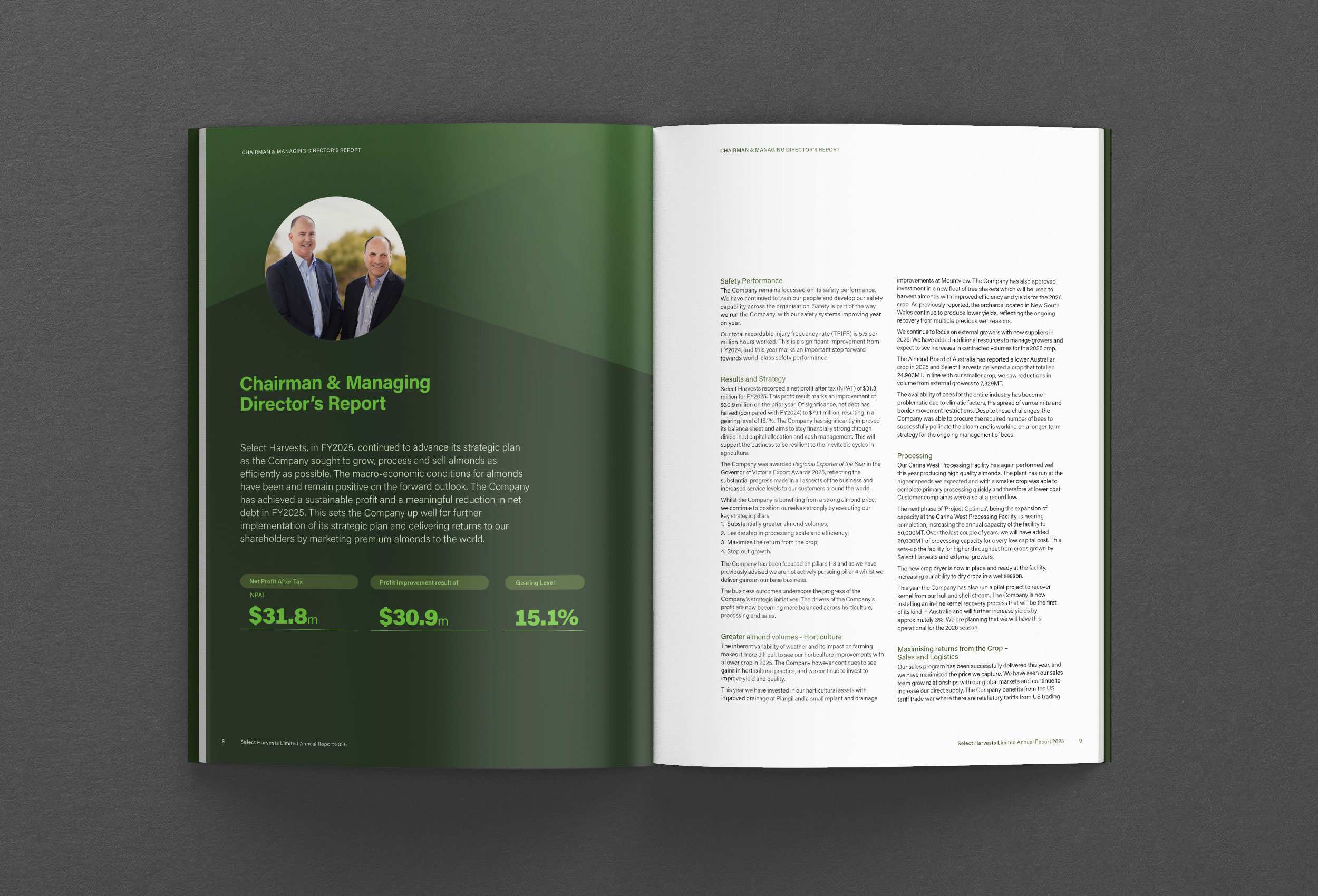 Chairman and managing directors report