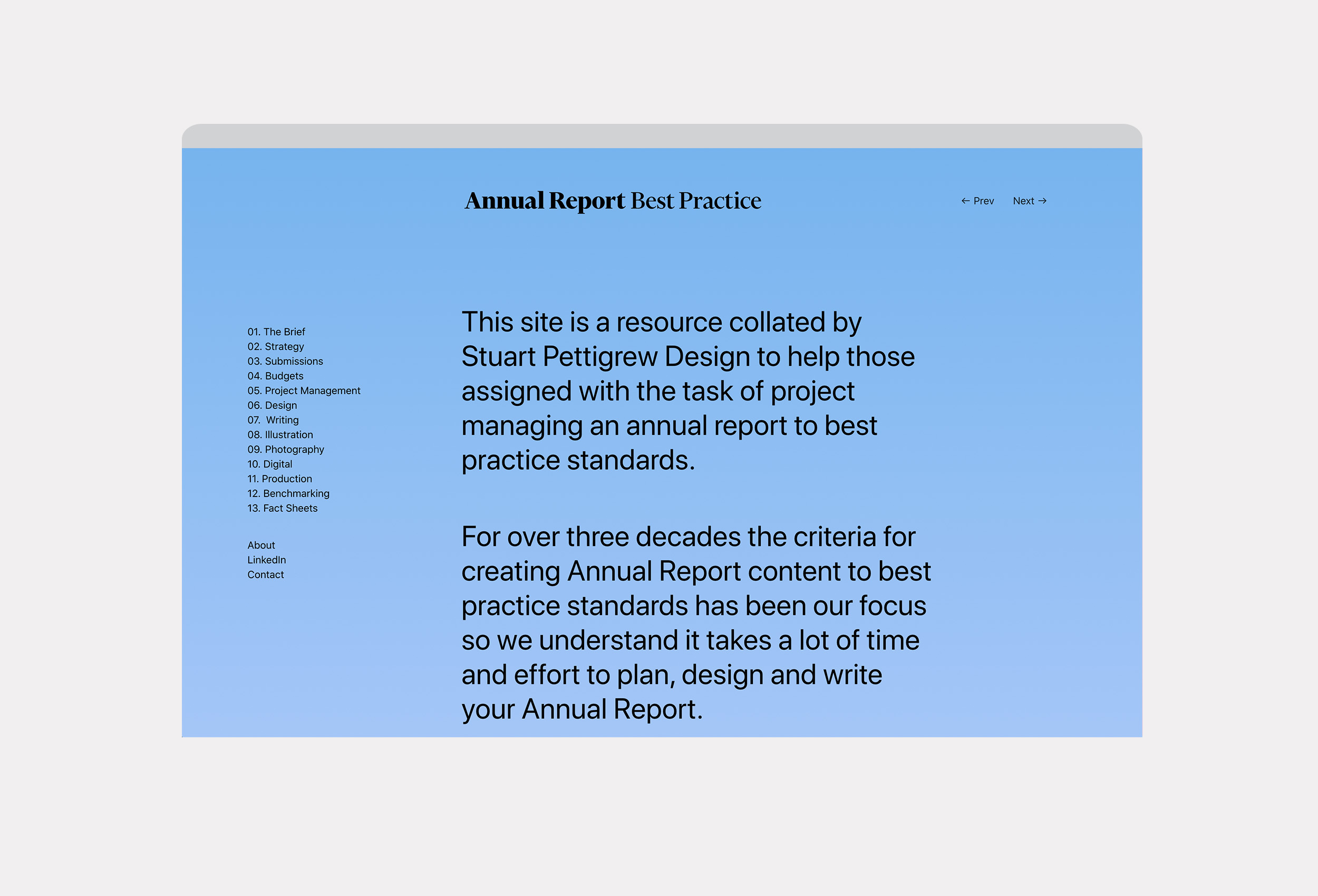 Annual Report Best Practice Website