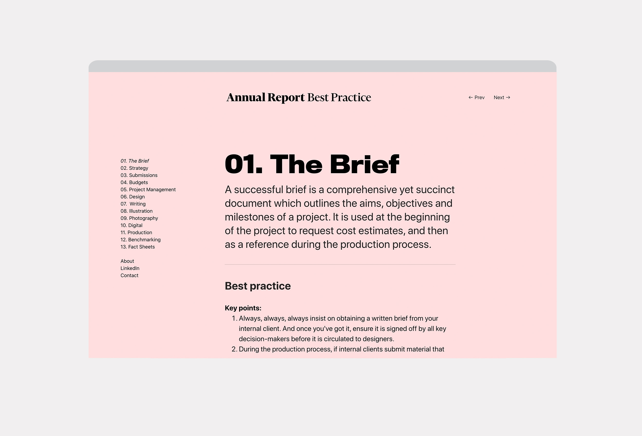 Annual Report Best Practice The brief Website