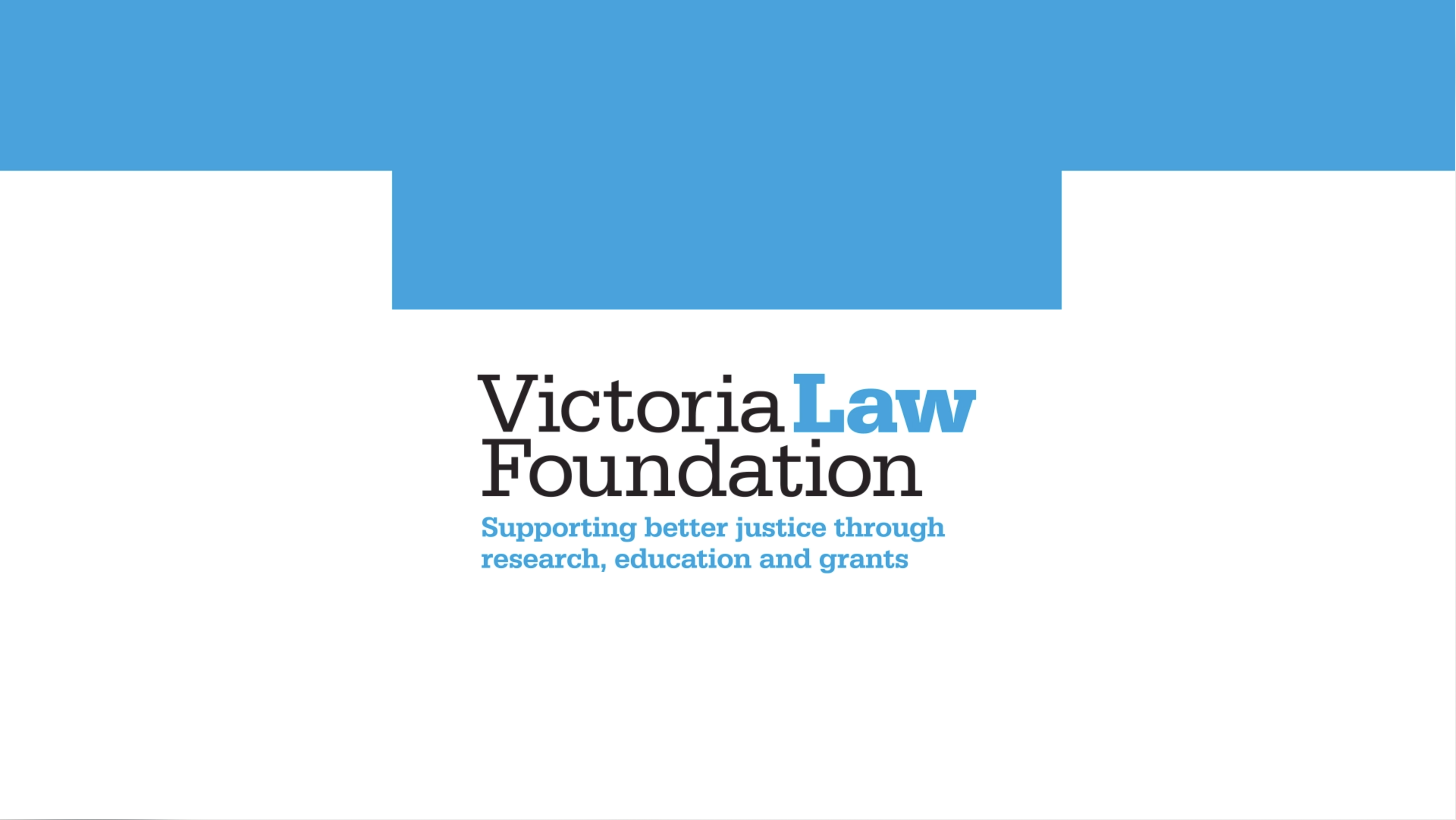Victoria Law Foundation brand lockup logo design