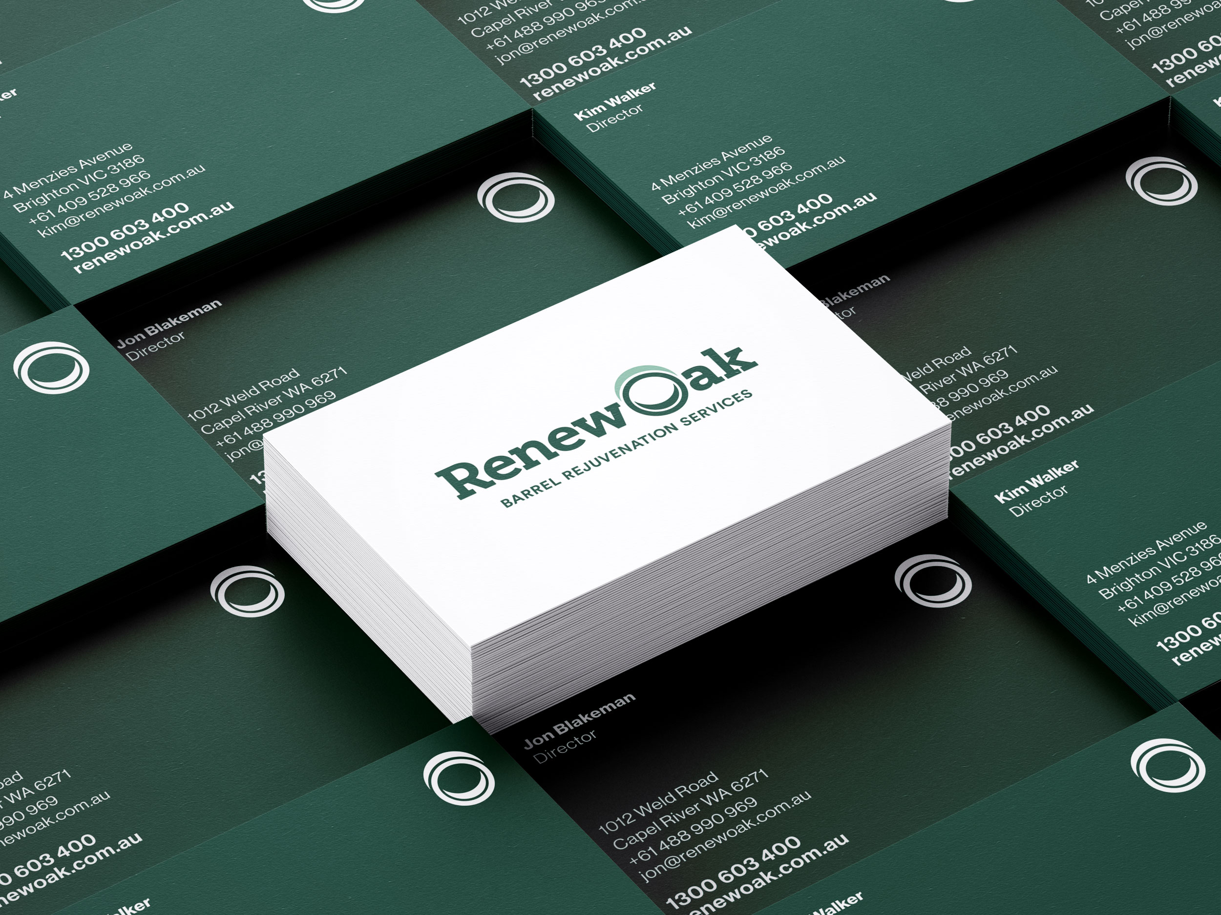 Renew Oak Business card design back and front